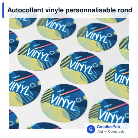 Autocollant vinyle personnalisable rond Ø 17 mm avec logo - Sticker Rond