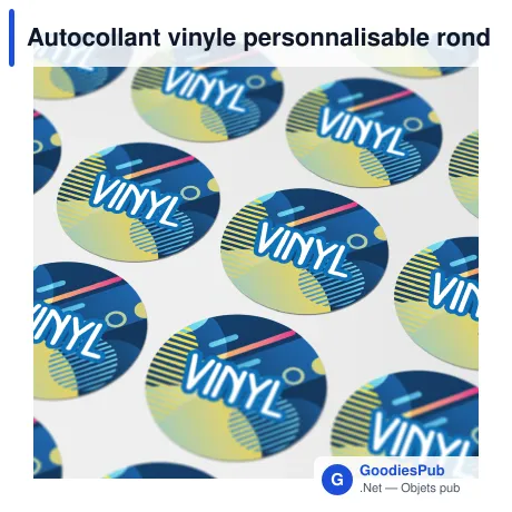 Autocollant vinyle personnalisable rond Ø 20 mm avec logo - Sticker Rond