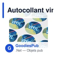 Autocollant vinyle personnalisable rond Ø 40 mm avec logo - Sticker Rond - Miniature 1