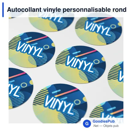 Autocollant vinyle personnalisable rond Ø 40 mm avec logo - Sticker Rond