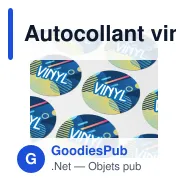 Autocollant vinyle personnalisable rond Ø 45 mm avec logo - Sticker Rond - Miniature 1