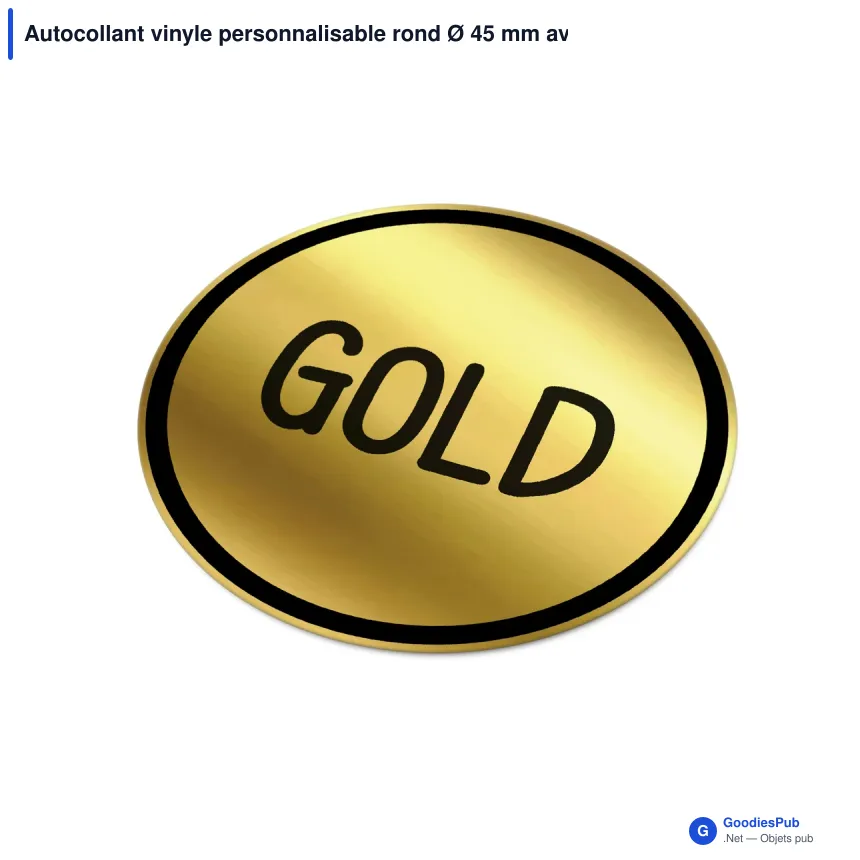 Autocollant vinyle personnalisable rond Ø 45 mm avec logo - Sticker Rond - Image 4