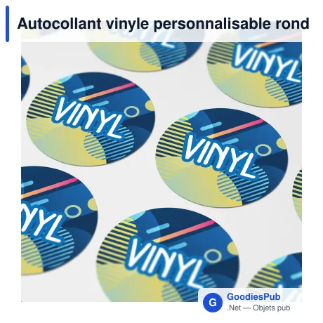 Autocollant vinyle personnalisable rond Ø 50 mm avec logo - Sticker Rond