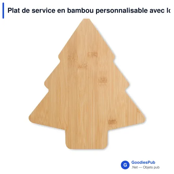 Plat de service en bambou personnalisable avec logo - VIRAM - Image 2