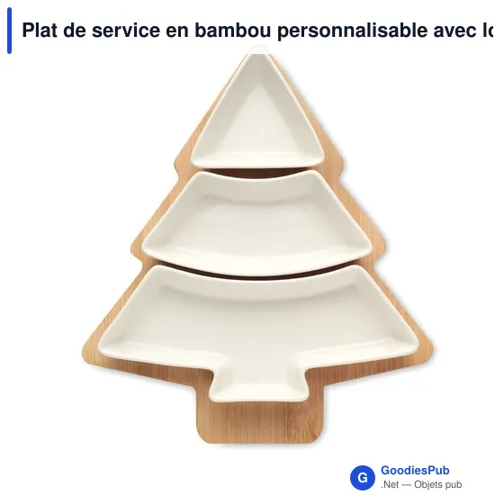 Plat de service en bambou personnalisable avec logo - VIRAM - Image 3