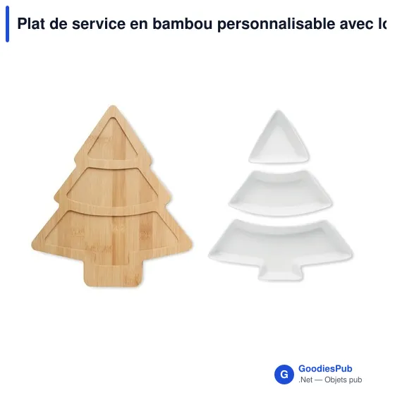 Plat de service en bambou personnalisable avec logo - VIRAM - Image 4