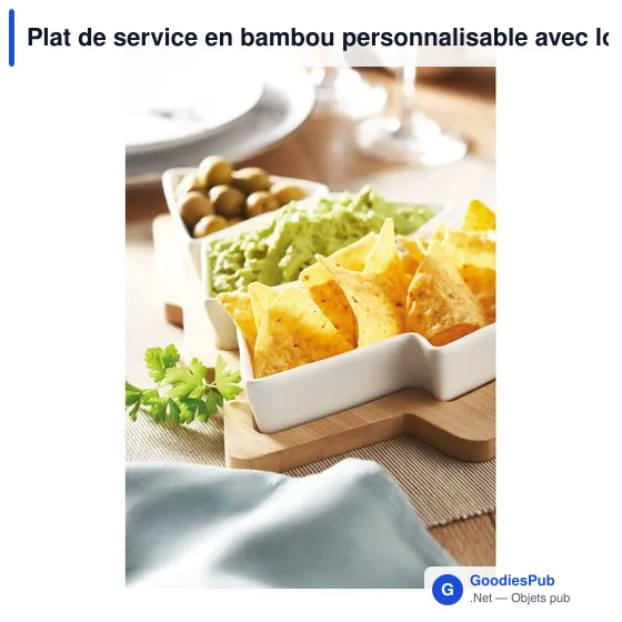 Plat de service en bambou personnalisable avec logo - VIRAM - Image 6