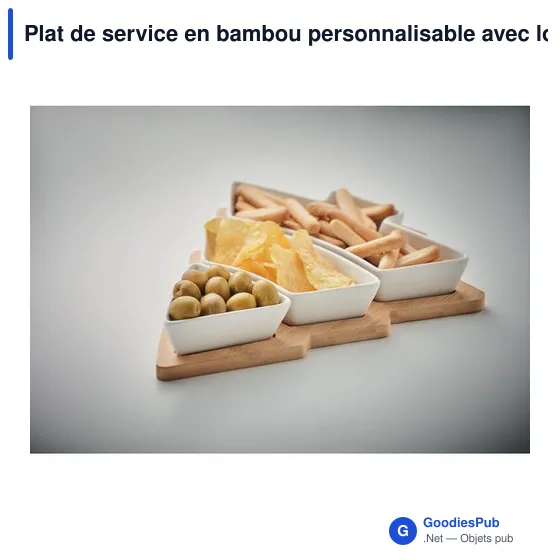 Plat de service en bambou personnalisable avec logo - VIRAM - Image 7
