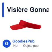Visière personnalisable Gonnax avec logo - Accessoire textile - Miniature 3