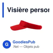 Visière personnalisable Gonnax avec logo - Accessoire textile - Miniature 8
