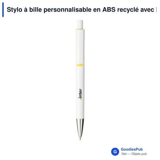 Stylo à bille personnalisable en ABS recyclé avec logo - Vista GRS - Image 1