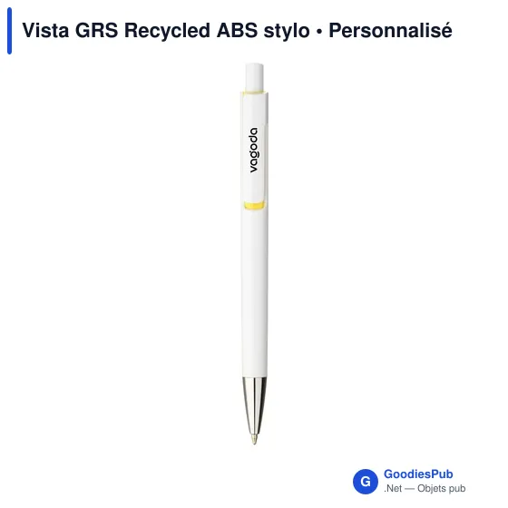 Stylo à bille personnalisable en ABS recyclé avec logo - Vista GRS - Image 2