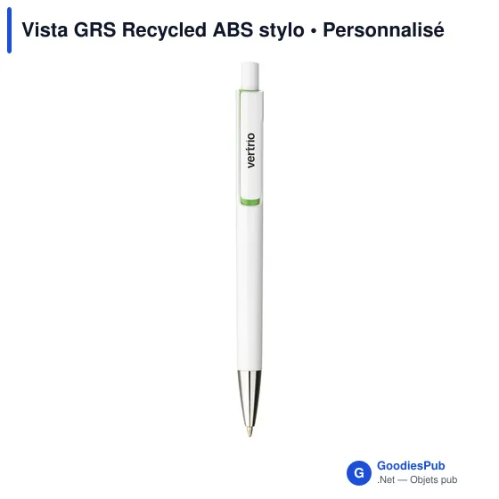 Stylo à bille personnalisable en ABS recyclé avec logo - Vista GRS - Image 11