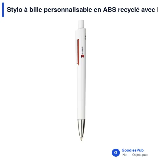 Stylo à bille personnalisable en ABS recyclé avec logo - Vista GRS - Image 12