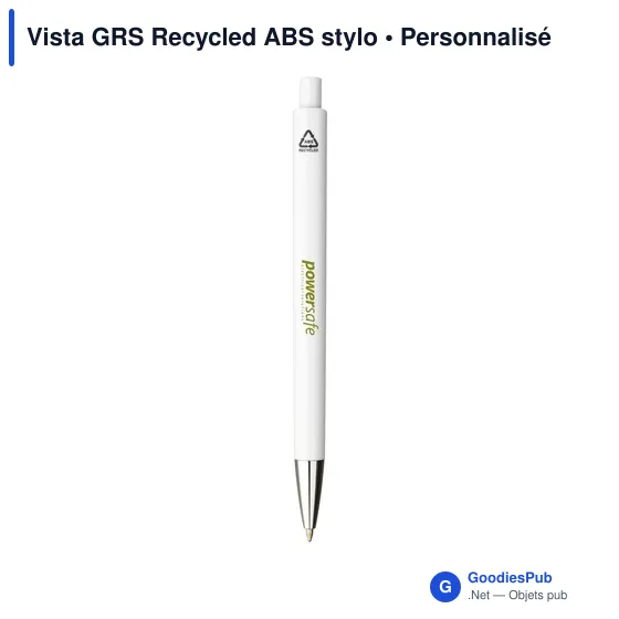 Stylo à bille personnalisable en ABS recyclé avec logo - Vista GRS - Image 3