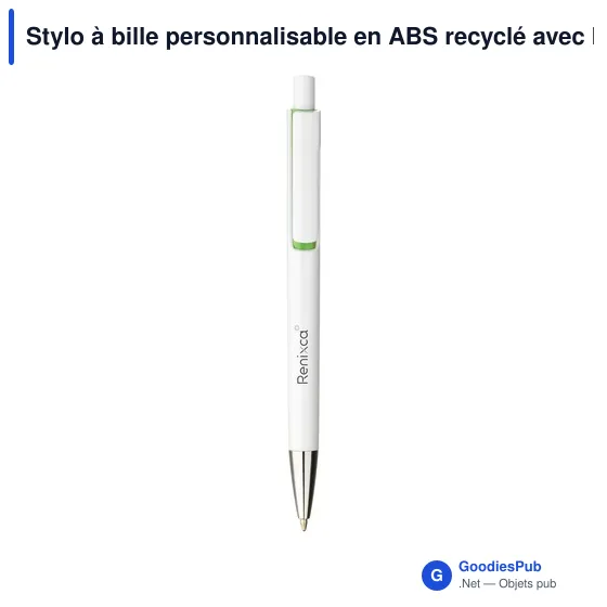 Stylo à bille personnalisable en ABS recyclé avec logo - Vista GRS - Image 7