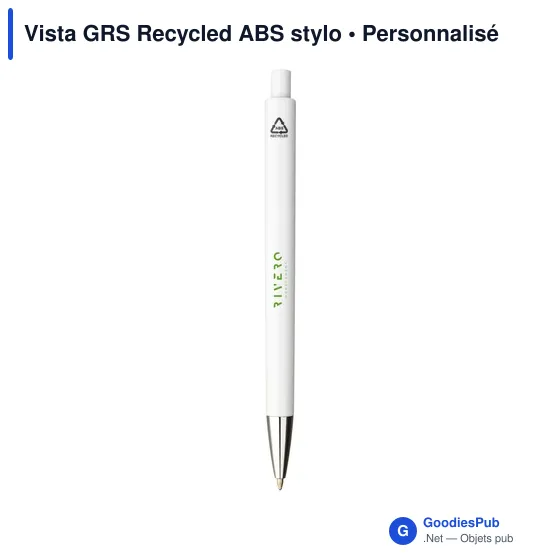 Stylo à bille personnalisable en ABS recyclé avec logo - Vista GRS - Image 8