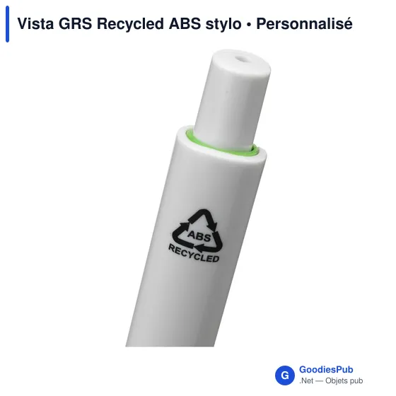 Stylo à bille personnalisable en ABS recyclé avec logo - Vista GRS - Image 9