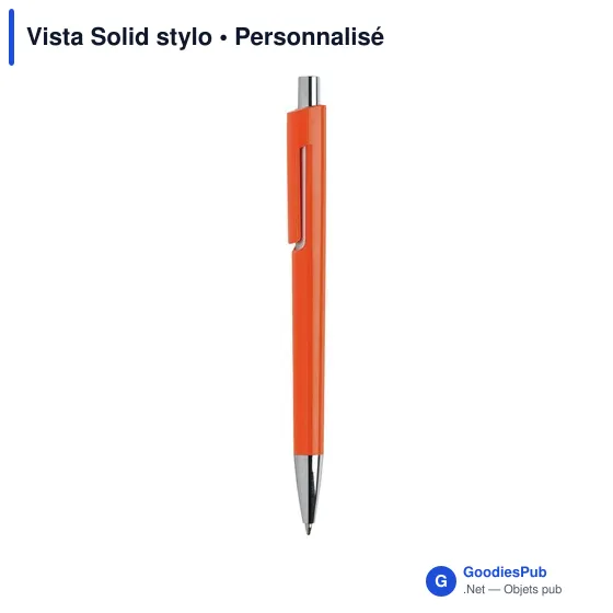 Stylo bille personnalisable Vista Solid avec logo - Image 1
