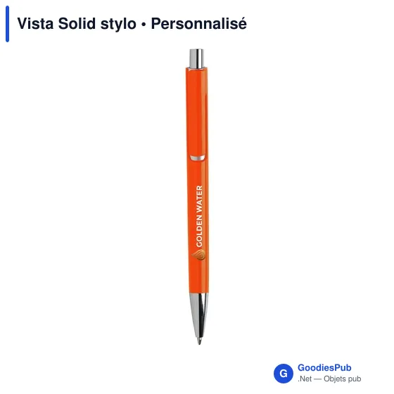 Stylo bille personnalisable Vista Solid avec logo - Image 2