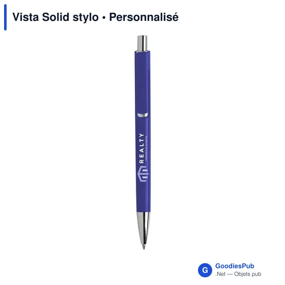 Stylo bille personnalisable Vista Solid avec logo - Image 4