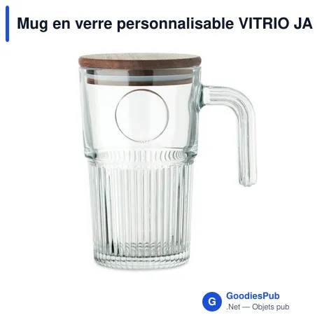 Mug en verre personnalisable VITRIO JAR avec logo