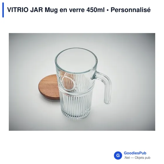 Mug en verre personnalisable VITRIO JAR avec logo - Image 2