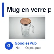 Mug en verre personnalisable VITRIO JAR avec logo - Miniature 3