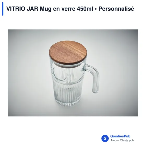 Mug en verre personnalisable VITRIO JAR avec logo - Image 3