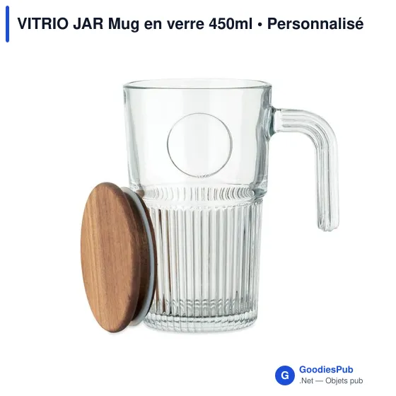 Mug en verre personnalisable VITRIO JAR avec logo - Image 5