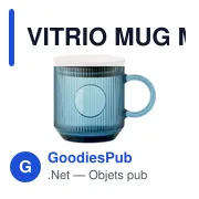 Mug en verre strié personnalisable avec logo - VITRIO MUG - Miniature 1