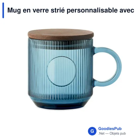 Mug en verre strié personnalisable avec logo - VITRIO MUG