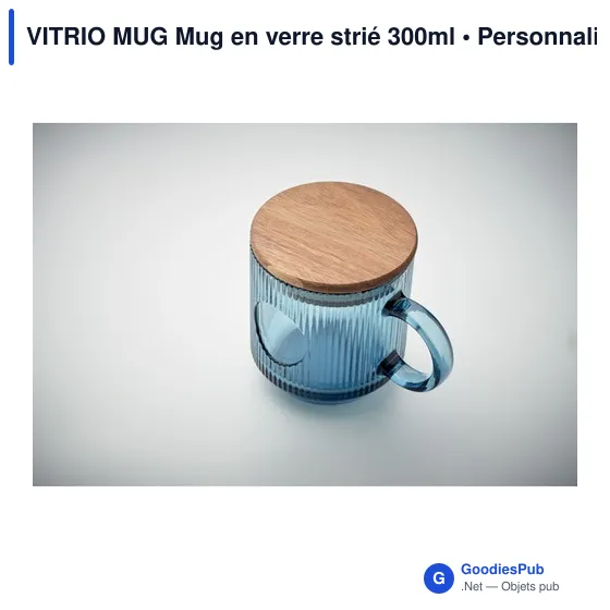 Mug en verre strié personnalisable avec logo - VITRIO MUG - Image 5