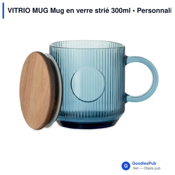 Mug en verre strié personnalisable avec logo - VITRIO MUG - Image 7