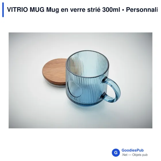 Mug en verre strié personnalisable avec logo - VITRIO MUG - Image 8