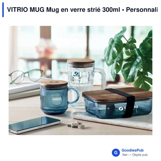 Mug en verre strié personnalisable avec logo - VITRIO MUG - Image 9