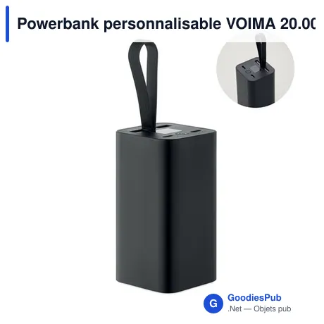 Powerbank personnalisable VOIMA 20.000 mAh avec logo