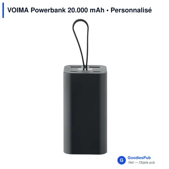 Powerbank personnalisable VOIMA 20.000 mAh avec logo - Image 2
