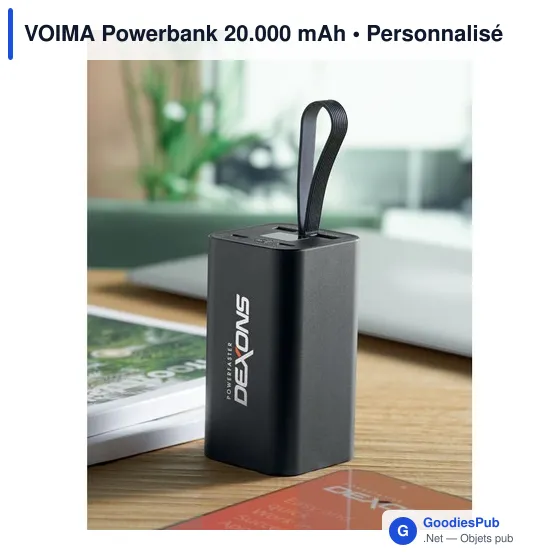 Powerbank personnalisable VOIMA 20.000 mAh avec logo - Image 5