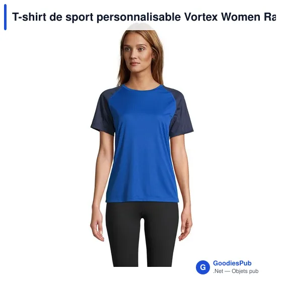 T-shirt de sport personnalisable Vortex Women Raglan avec logo - Image 1