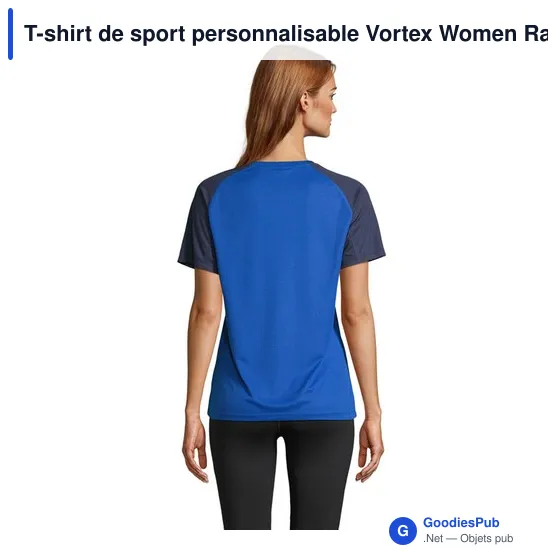 T-shirt de sport personnalisable Vortex Women Raglan avec logo - Image 2