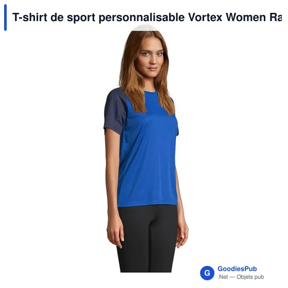 T-shirt de sport personnalisable Vortex Women Raglan avec logo - Image 3