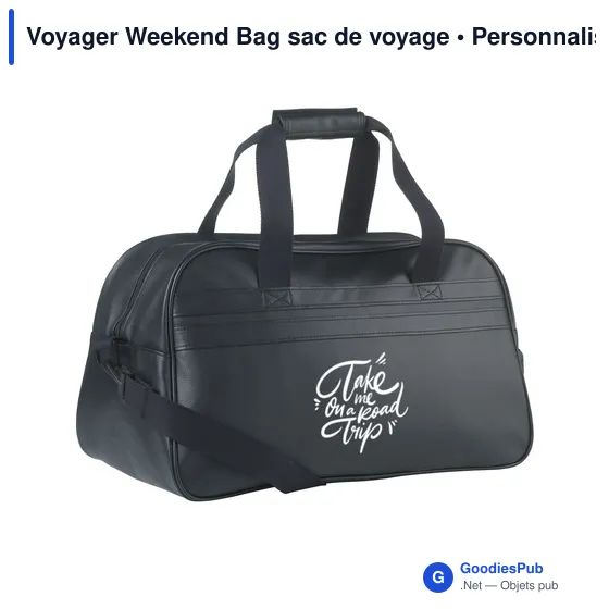 Sac de voyage personnalisable Voyager Weekend Bag avec logo - Image 1