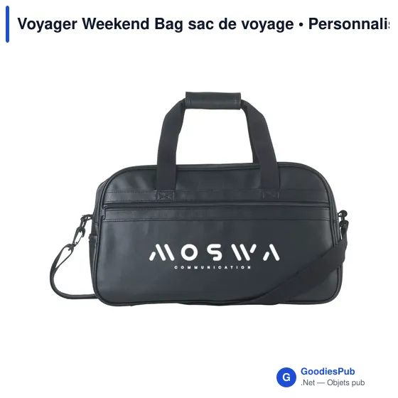 Sac de voyage personnalisable Voyager Weekend Bag avec logo - Image 11