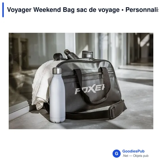 Sac de voyage personnalisable Voyager Weekend Bag avec logo - Image 8