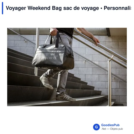 Sac de voyage personnalisable Voyager Weekend Bag avec logo - Image 9