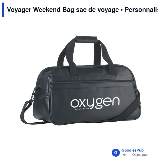 Sac de voyage personnalisable Voyager Weekend Bag avec logo - Image 10