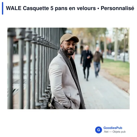 Casquette personnalisable 5 pans en velours avec logo - WALE - Image 8