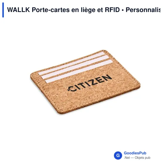 Porte-cartes personnalisable en liège avec protection RFID - WALLKavec logo - Image 4