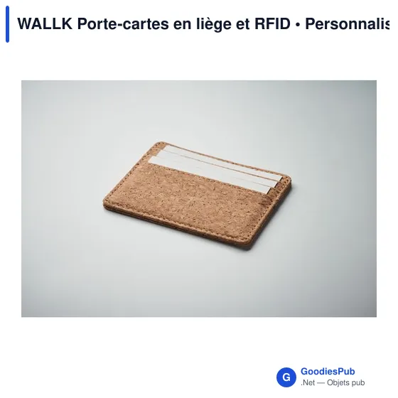 Porte-cartes personnalisable en liège avec protection RFID - WALLKavec logo - Image 5